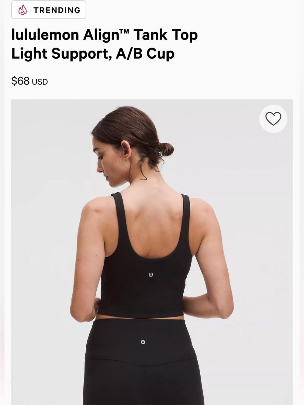 lululemon athletica Black Align™ Tank Top Light Support